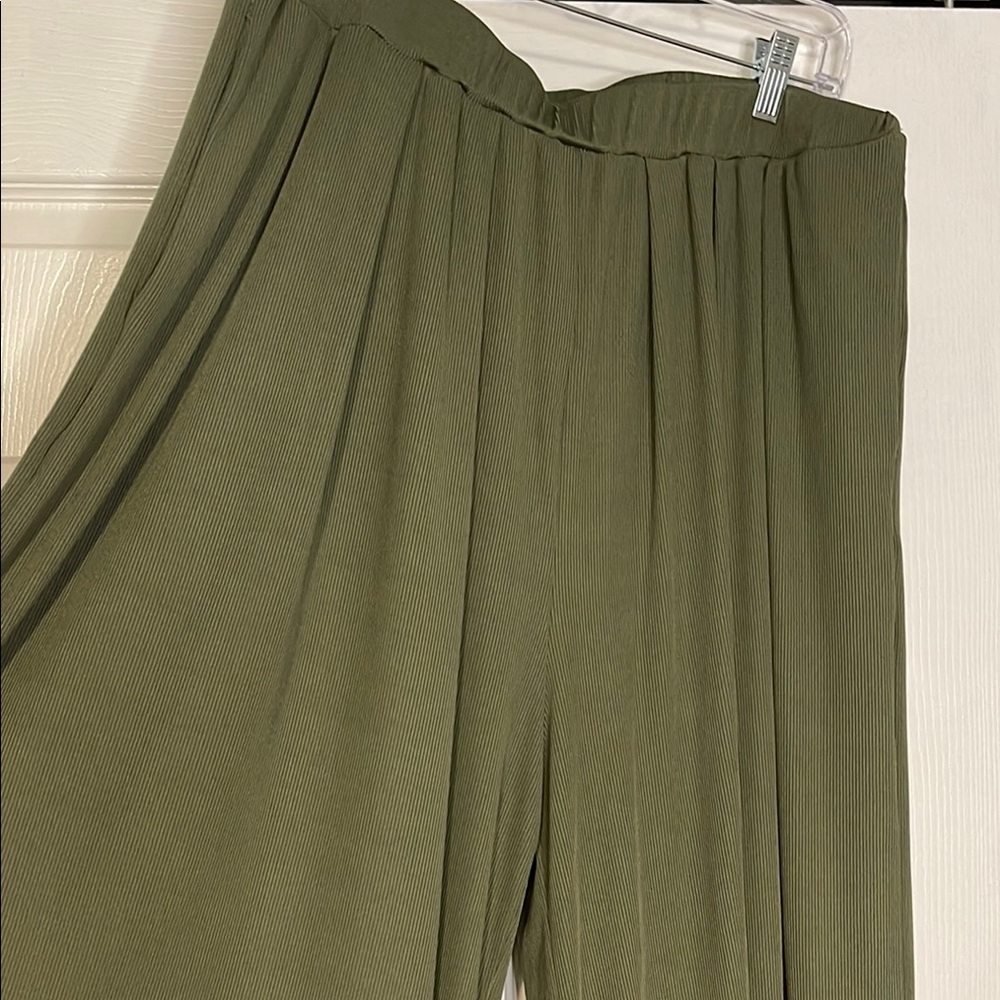 Like New Olive Green Wide Leg Pleated Pants